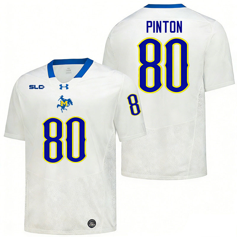 McNeese Cowboys #80 Fabrizio Pinton College Football Jerseys,Uniforms-White